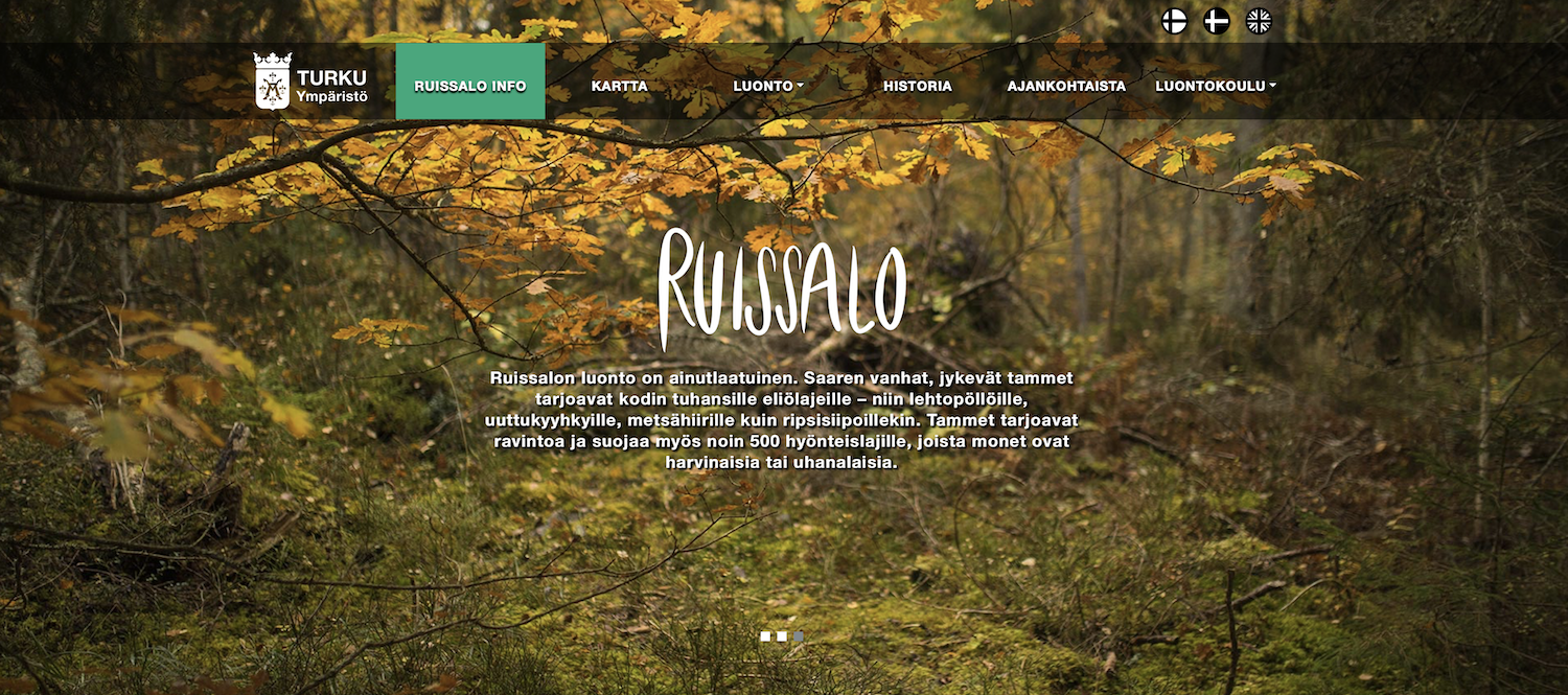 Ruissalo Info -sivusto Turun kaupungille - doop