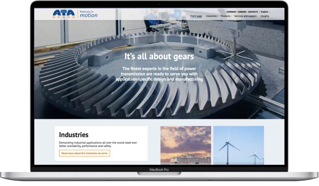 ATA Gearsille moderni ilme ja kohderyhmäohjautuvat verkkosivut